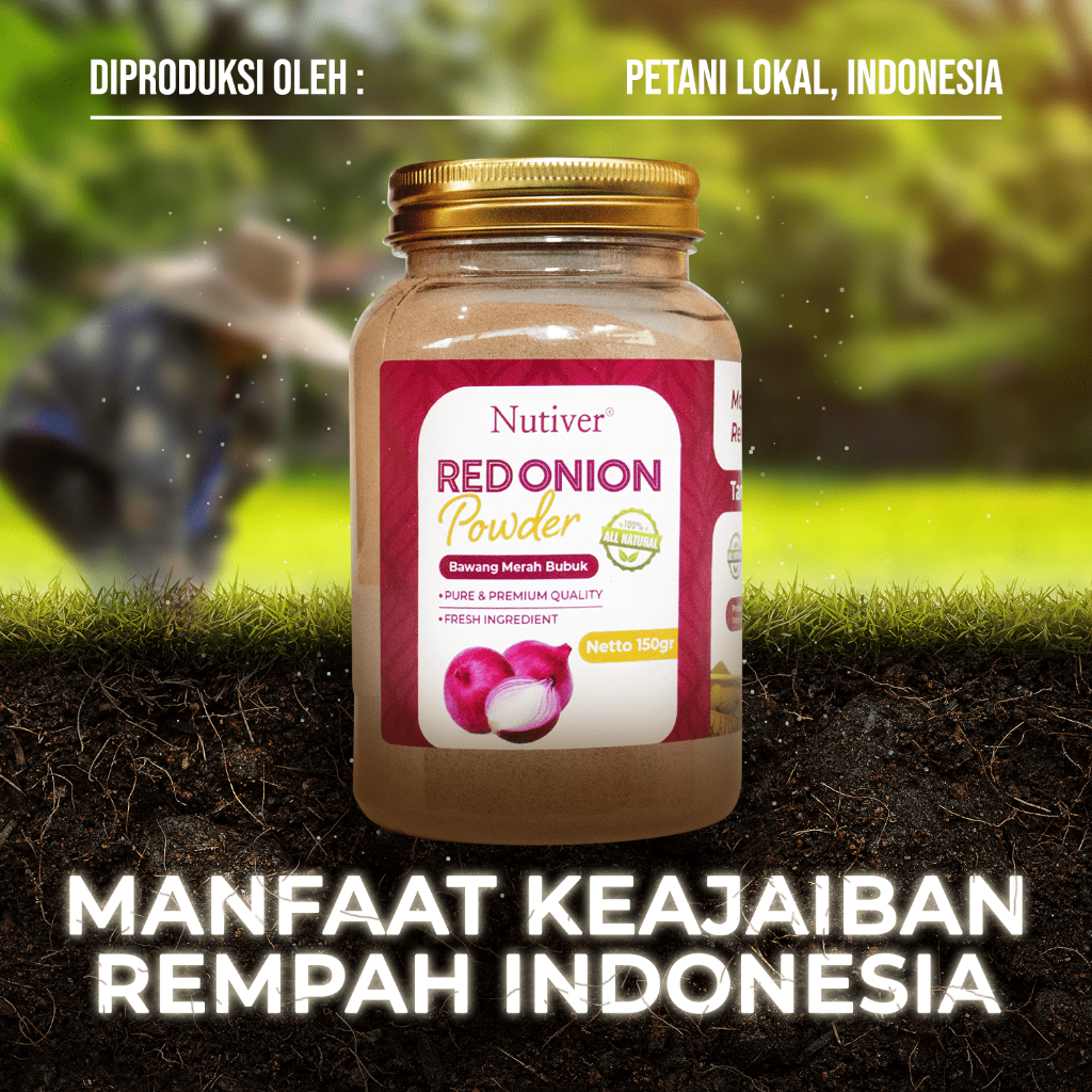 NUTIVER Bawang Merah Bubuk Red Onion Powder Bumbu Masak Dapur Siap Pakai Untuk Masakan 150gr