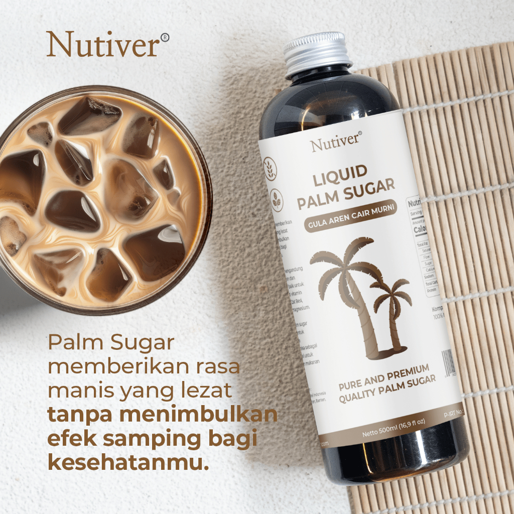 NUTIVER Gula Aren Cair Organik 500ml (720gr) Gula Aren Asli Brown Sugar Palm Sugar
