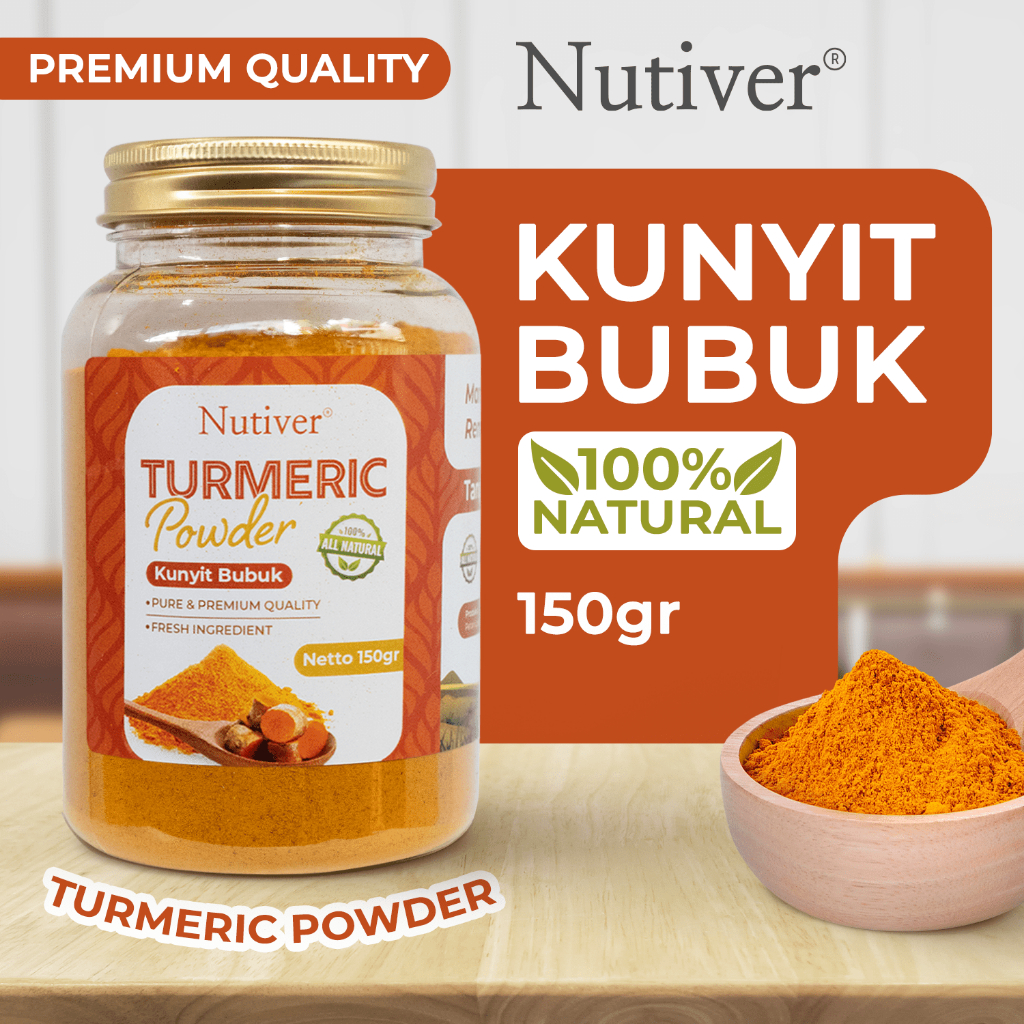 NUTIVER Kunyit Bubuk Murni Turmeric Powder Bumbu Rempah Alami Serbaguna 150gr
