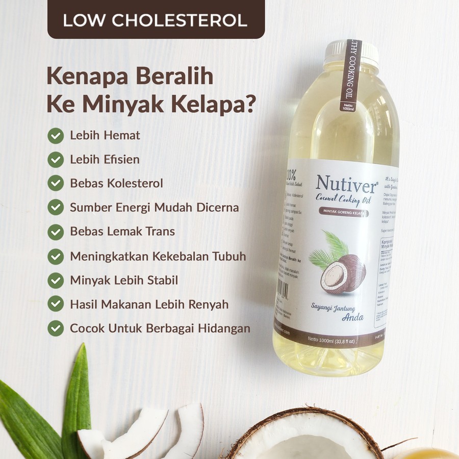 NUTIVER Paket Hemat 2 - Minyak VCO & Minyak Goreng Kelapa 1 Liter