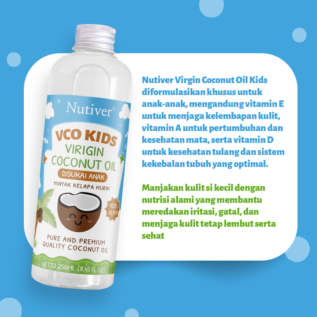 Nutiver VCO MPASI Anak 250ml - Extra Virgin Coconut Oil Cold Pressed untuk Pertumbuhan dan Kekebalan Tubuh