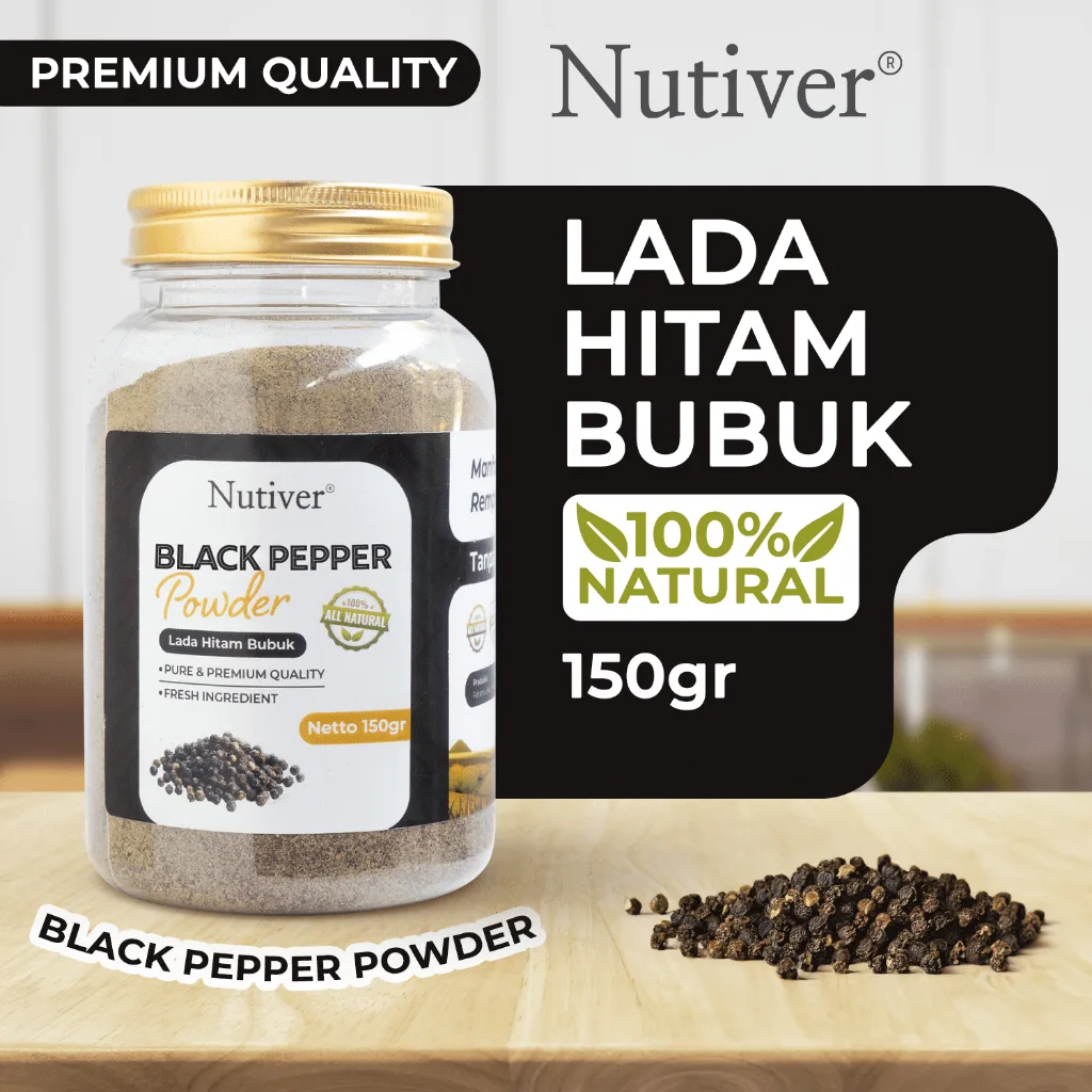 NUTIVER Lada Hitam Bubuk Bumbu Masak BlackPepper Powder Bumbu Dapur Original 150gr