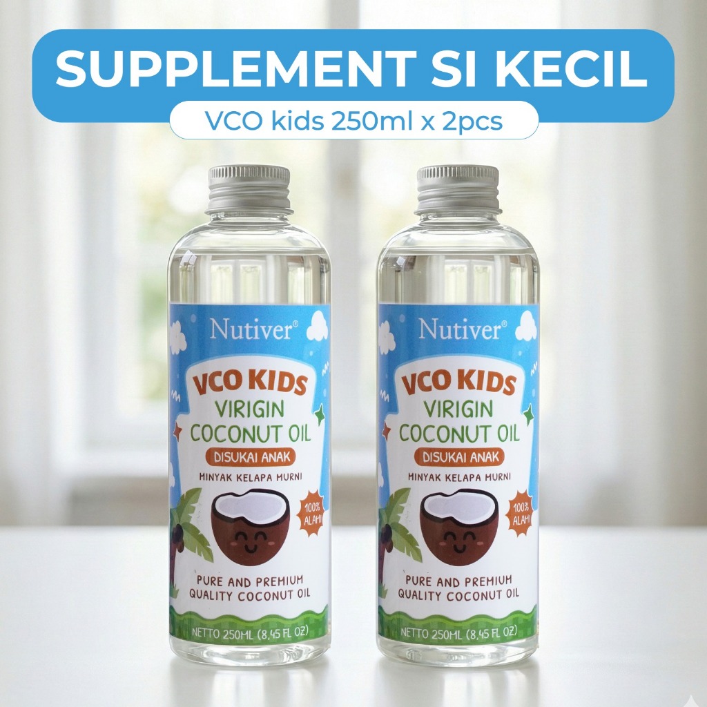 NUTIVER Paket Minyak MPASI Bayi 250ml 2 Pcs Minyak Kelapa Murni Extra Virgin Coconut Oil Cool Press