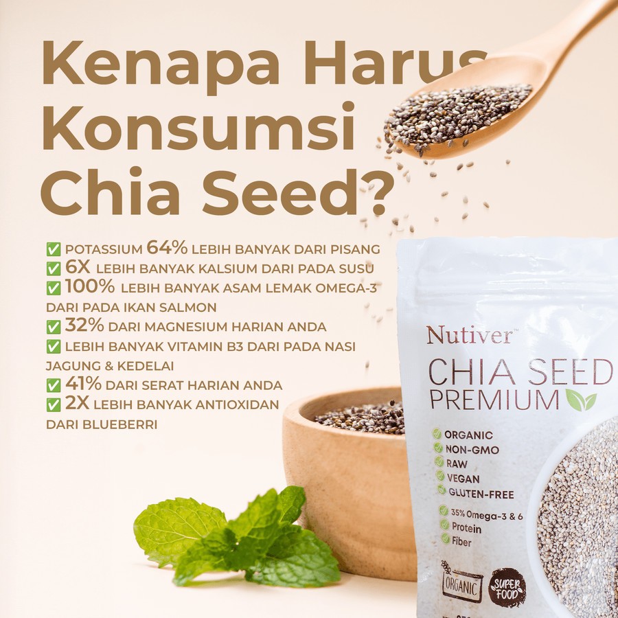 NUTIVER Paket 3 In 1 Cuka Apel + Sari Lemon + Chia Seed