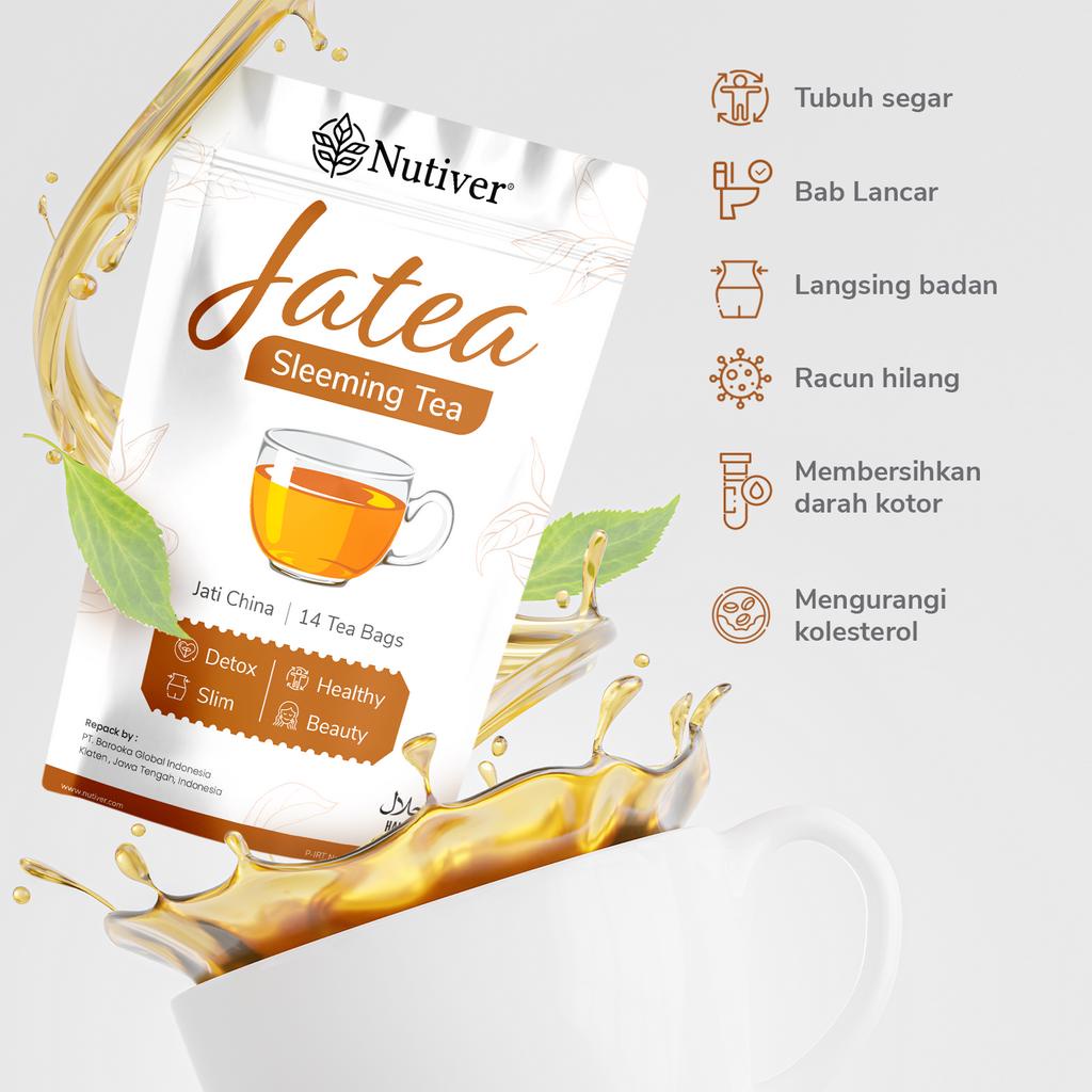 NUTIVER Teh Celup Daun Jati Cina Teh Pelangsing Slimming Tea Detox Alami Diet
