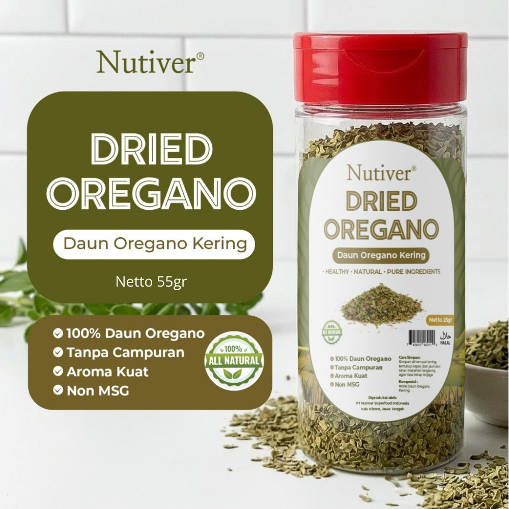NUTIVER Oregano Kering Asli 55gr Daun Oregano Kering untuk Pizza Pasta Steak & Masakan