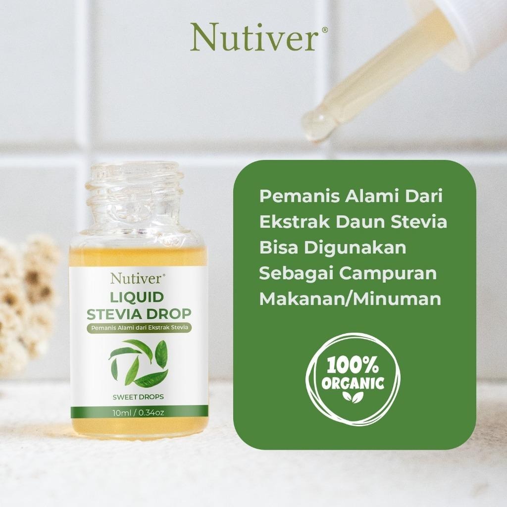 NUTIVER Paket Stevia Tetes 10ml 3 Pcs Sweetener Alamai 0 Kalori Aman Untuk Diabetes Ibu Hamil