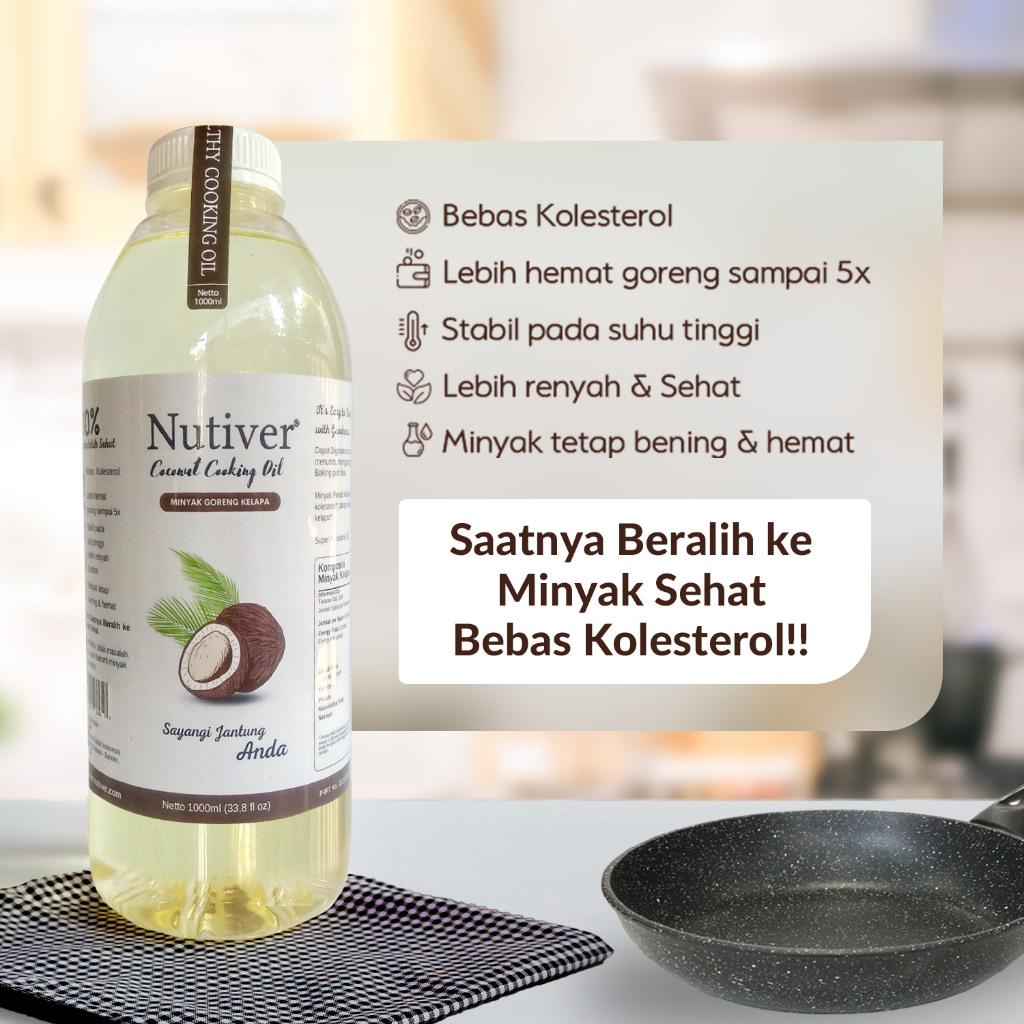 NUTIVER Minyak Goreng Kelapa 1 Liter Coconut Cooking Oil Minyak Kelapa Sehat Untuk Memasak