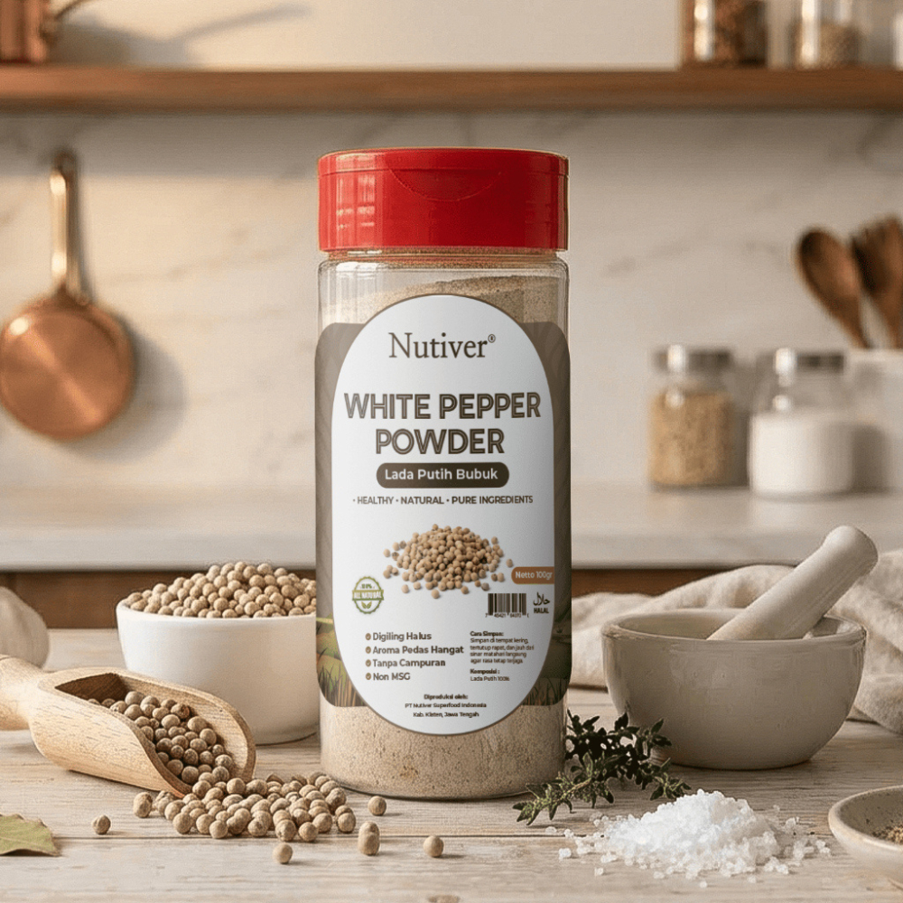 Nutiver Lada Putih Bubuk 90gr White Pepper Powder Asli Bumbu Dapur Premium Non MSG