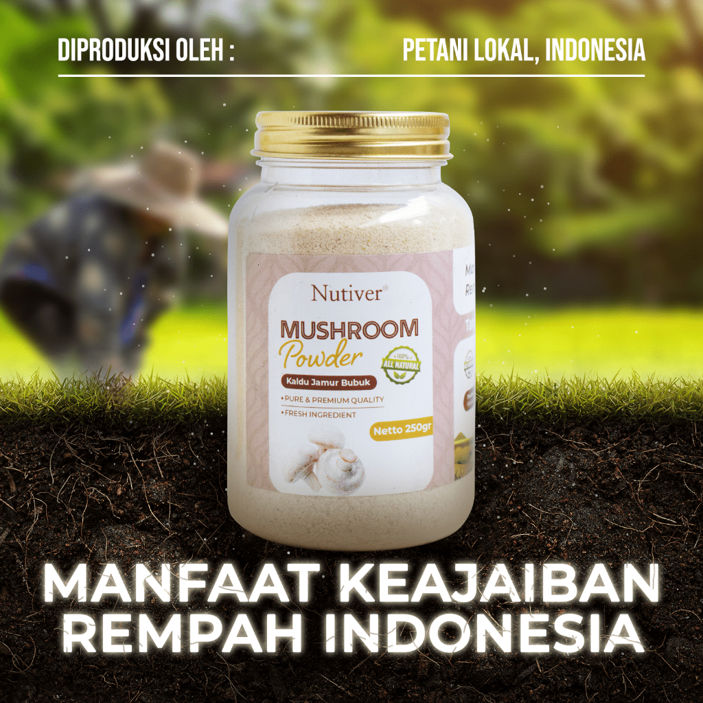 Nutiver Kaldu Jamur Bubuk Non-MSG - Bumbu Dapur Sehat Alami Gurih Praktis