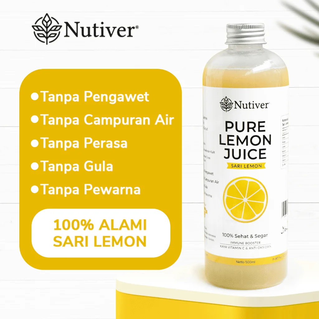 Nutiver Sari Lemon Murni Asli 100% Air Lemon Diet dan Detox Untuk Kesehatan 500ml