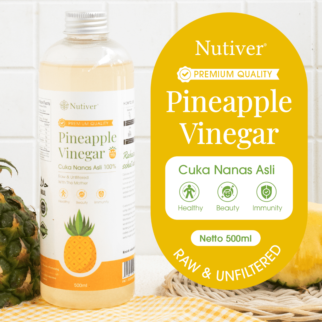 NUTIVER Cuka Nanas Fermentasi Alami Pineapple Vinegar untuk Kesehatan &  Diet 500ml
