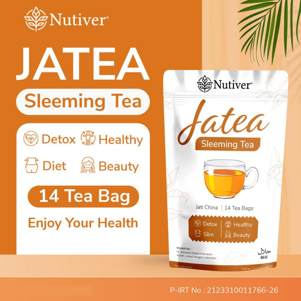 NUTIVER Teh Celup Daun Jati Cina Teh Pelangsing Slimming Tea Detox Alami Diet
