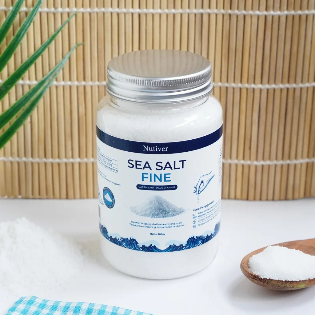 Nutiver Sea Salt Fine 300gr Garam Laut Halus Organik Tanpa Yodium Tambahan untuk Diet