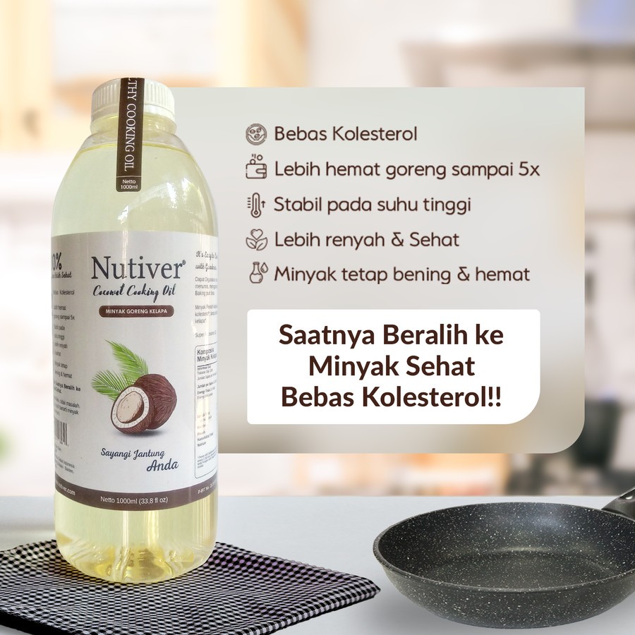 NUTIVER Paket Hemat 4 Masak Sehat / Minyak Goreng Kelapa 1 Liter + Garam Himalaya 250gr