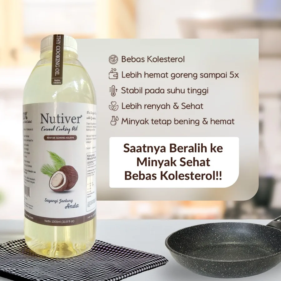 NUTIVER Paket Hemat 4 Masak Sehat / Minyak Goreng Kelapa 1 Liter + Garam Himalaya 250gr