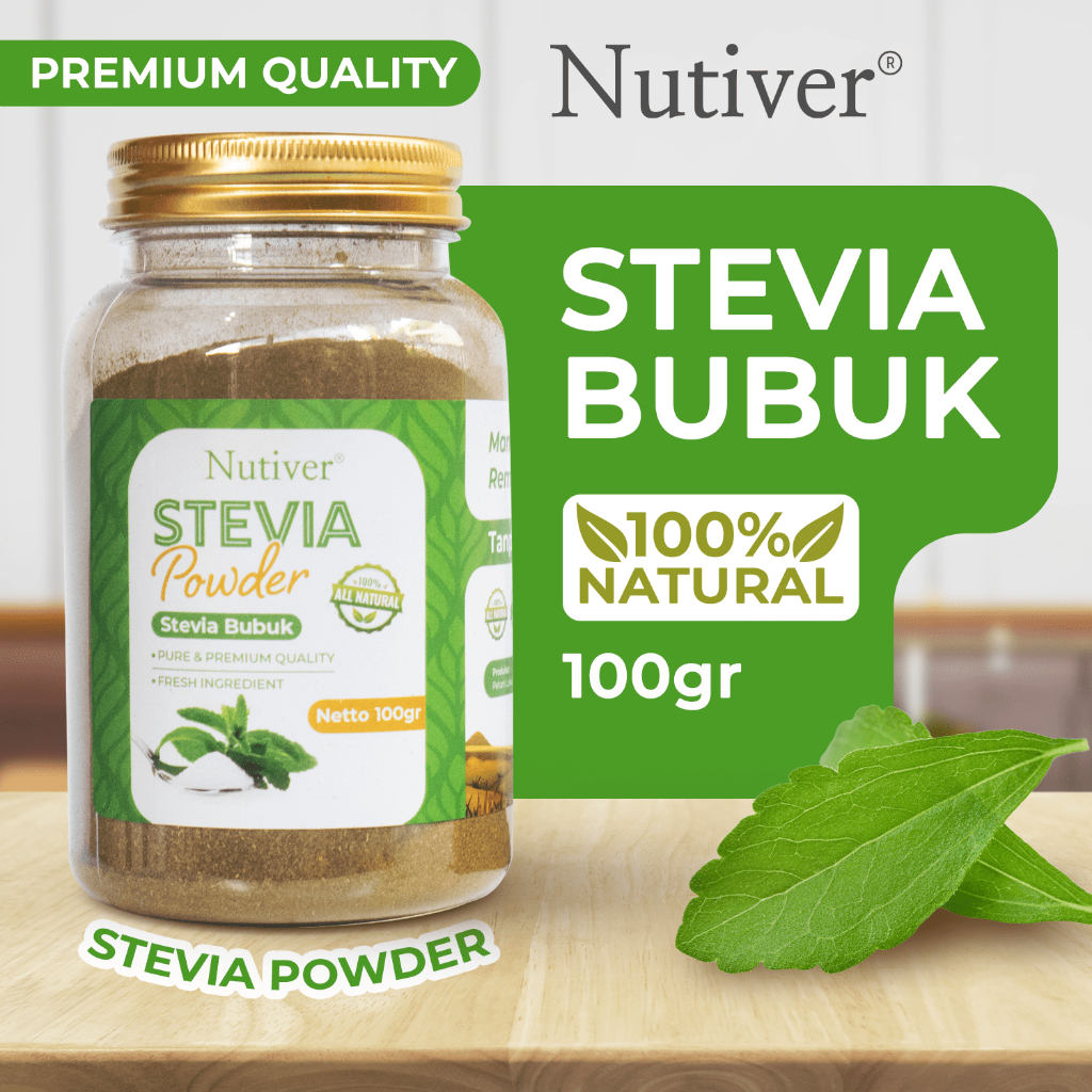 NUTIVER Gula Stevia Bubuk 100gr Bubuk Daun Stevia Pengganti Gula Stevia Powder Natural Sweetener