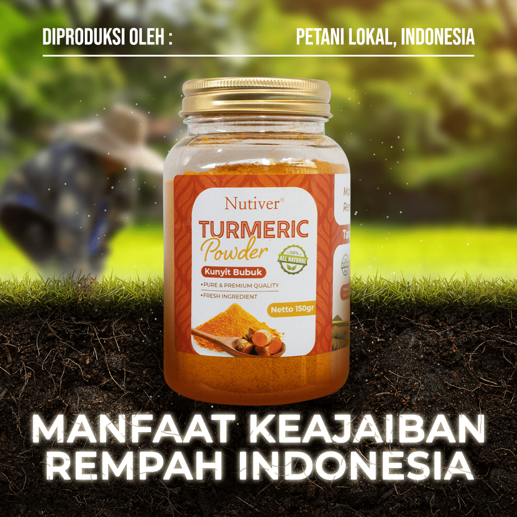 NUTIVER Kunyit Bubuk Murni Turmeric Powder Bumbu Rempah Alami Serbaguna 150gr