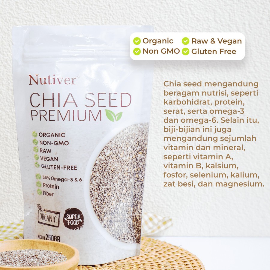 NUTIVER Paket 3 In 1 Cuka Apel + Sari Lemon + Chia Seed