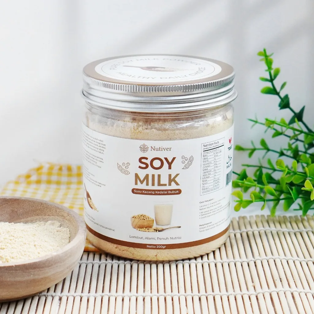 NUTIVER Susu Kedelai Bubuk Soy Milk Powder Kedele Bubuk Alami Tanpa Gula Tambahan 200gr