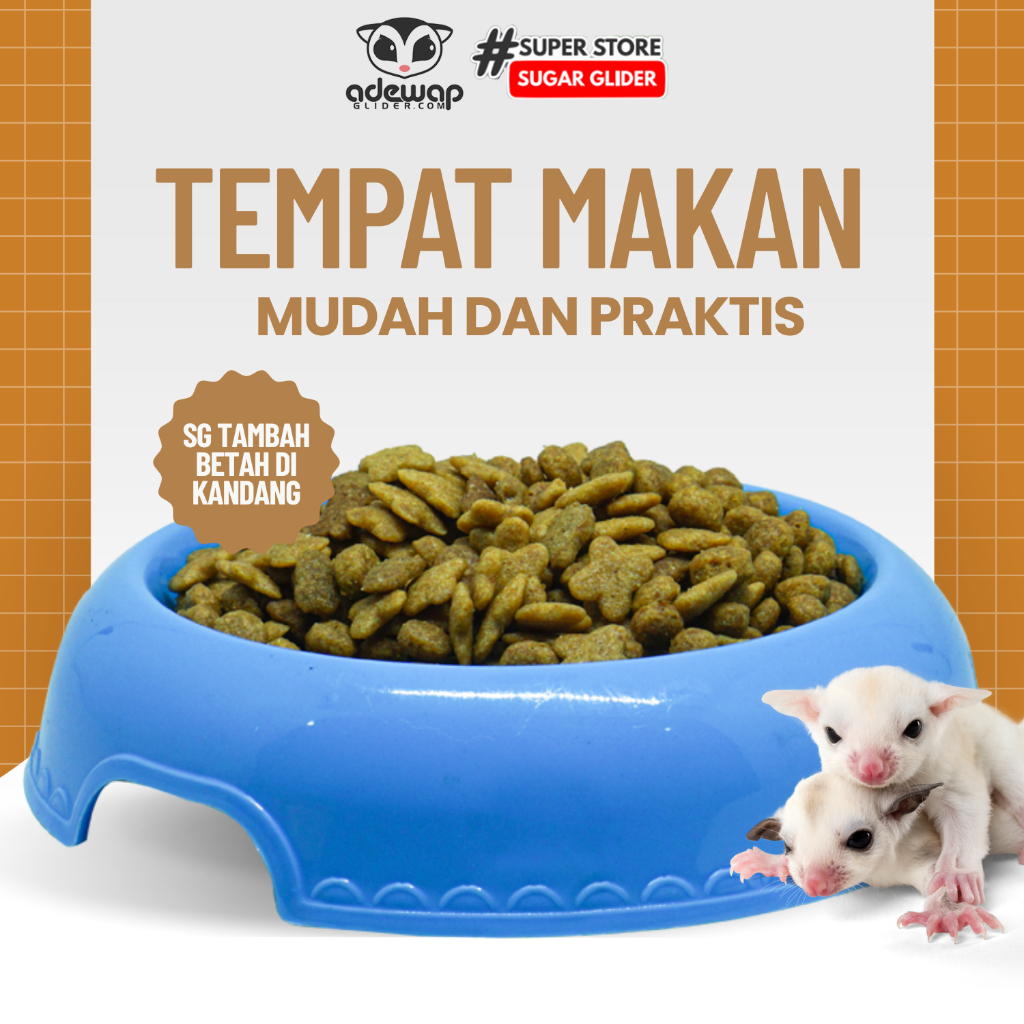 ADEWAP GLIDER Tempat Makan Bulat Sugar Glider - 5
