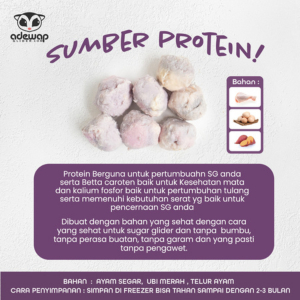 ADEWAP GLIDER Frozen Food Sweet Potato  Meatball Glider Chicken For Sugar Glider - 3