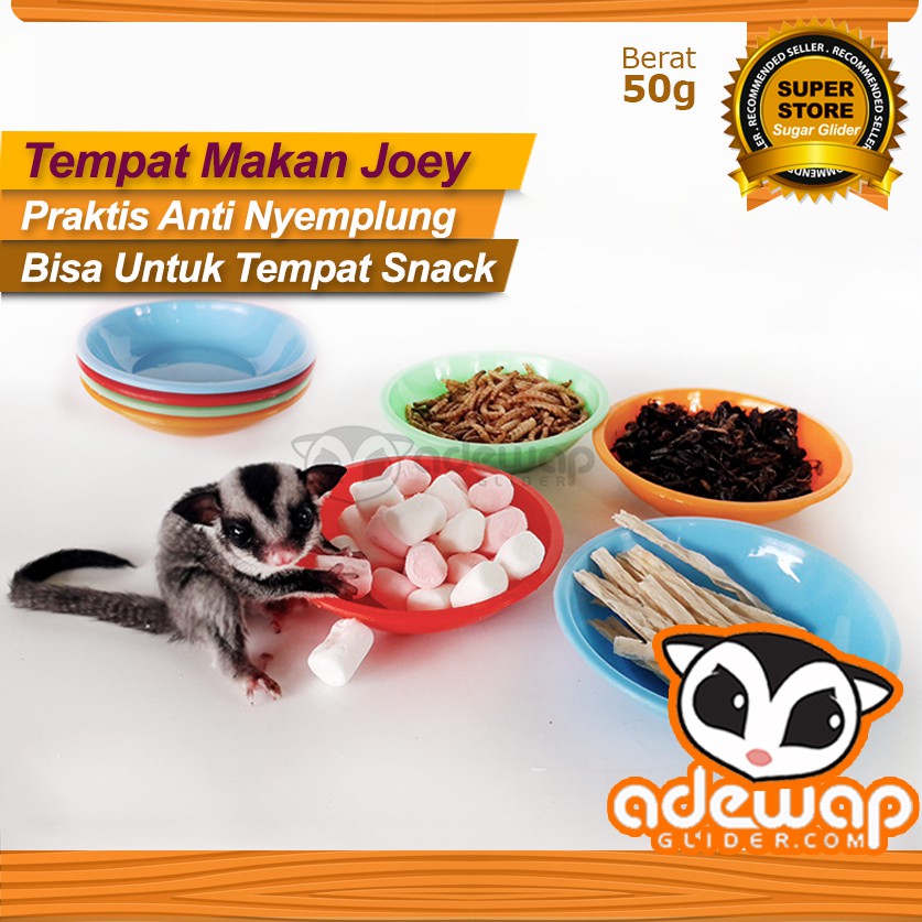 ADEWAP GLIDER Tempat Makan Joey Piring Camilan Sugar Glider - 4