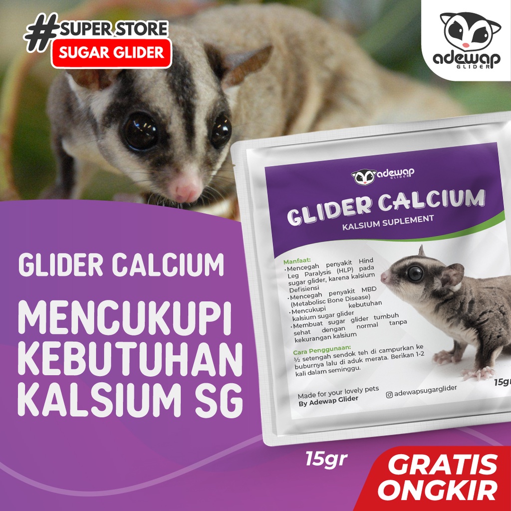 ADEWAP GLIDER Glider Calcium Glider Kalsium Suplement Sugar Glider