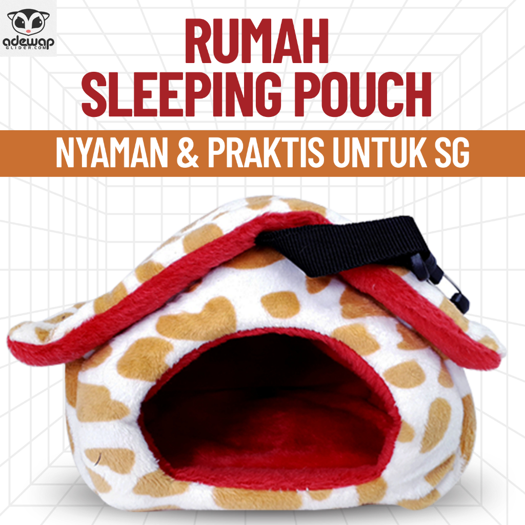 ADEWAP GLIDER Sleeping Pouch Sugar Glider Bentuk Rumah Tempat Tidur Sugar Glider - 8