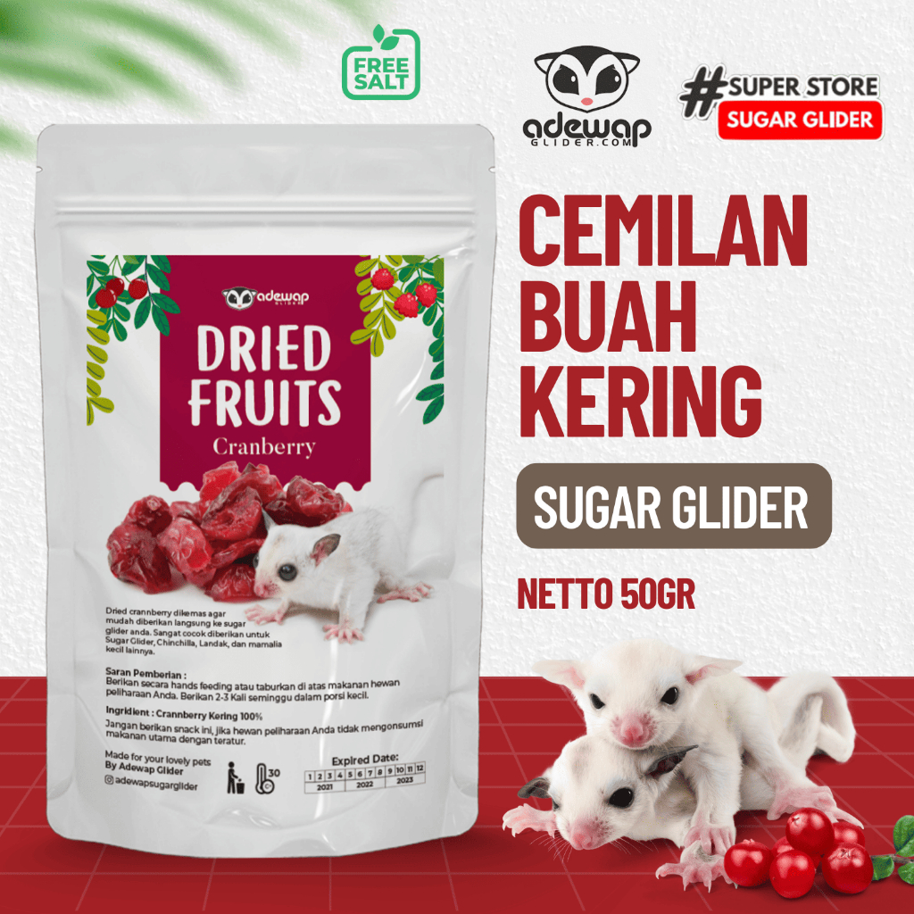 ADEWAP GLIDER Dried Cranberry Fruit Camilan Buah Kering Sugar Glider - 7