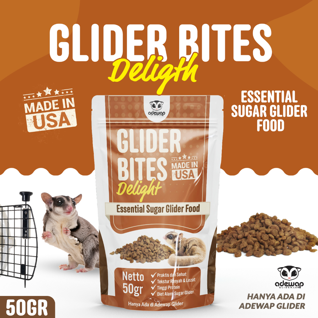 ADEWAP GLIDER Glider Bites Delight Food : Makanan Pellet Protein Hewani Sugar - 2