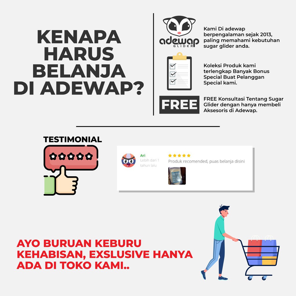 ADEWAP GLIDER HPW Instan Sugar Glider Campuran Nutrisi High Protein Wombaroo - 50Gr - 5