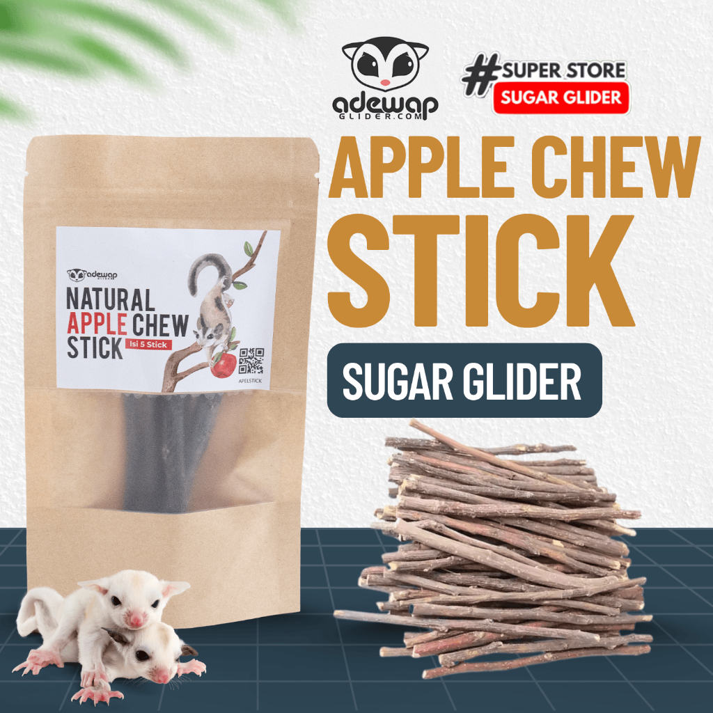 ADEWAP GLIDER Natural Apple Orchard Chew Stick Kayu Apel Gigitan Perawatan Gigi Sugar Glider - 6