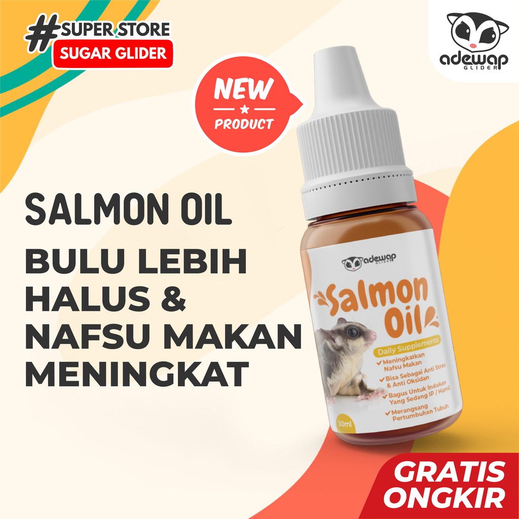 ADEWAP GLIDER Minyak Ikan Salmon Omega 3 Suplemen Vitamin Sugar Glider - 30ml