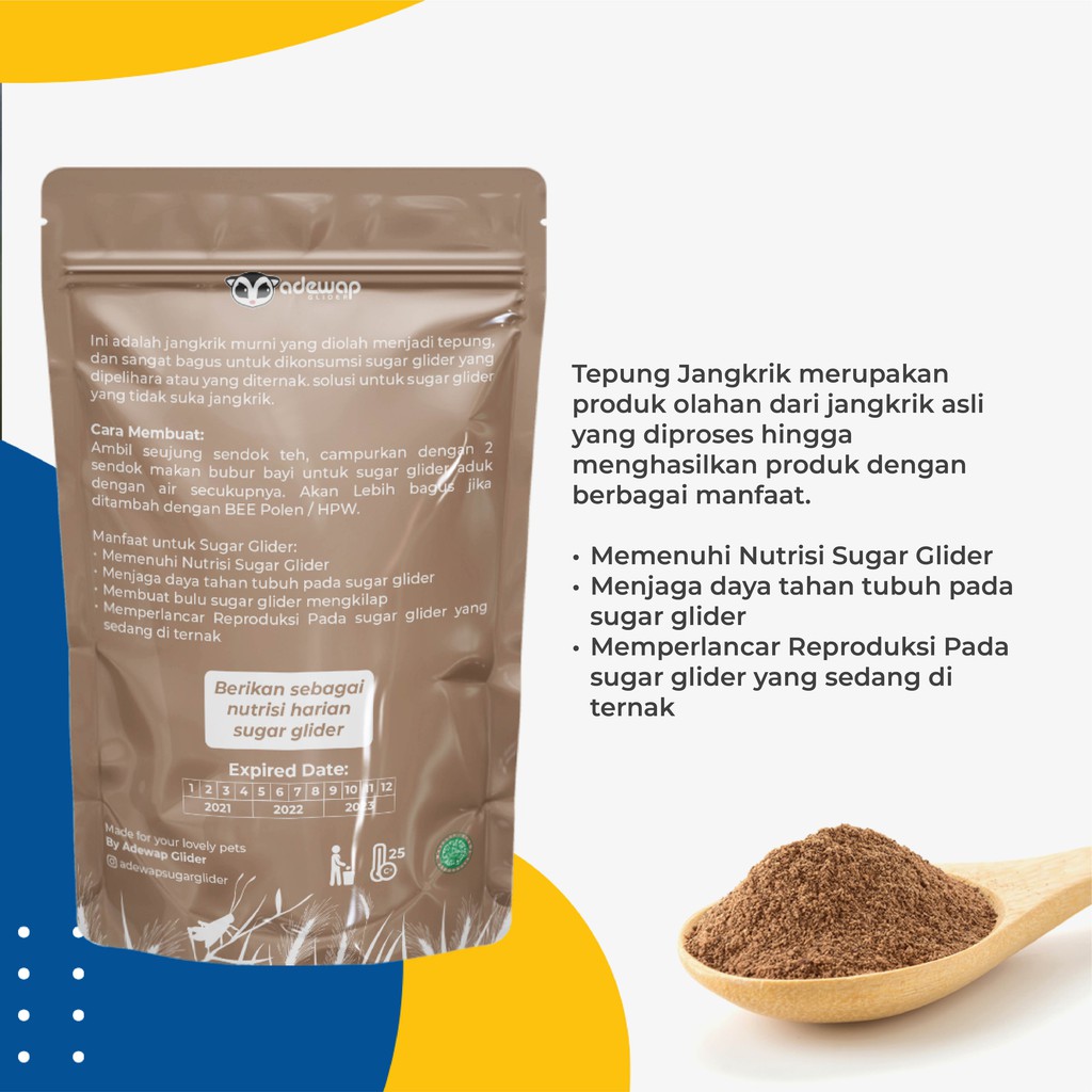 ADEWAP GLIDER Tepung Jangkrik Super Nutrisi & Protein Wajib Sugar Glider - 2