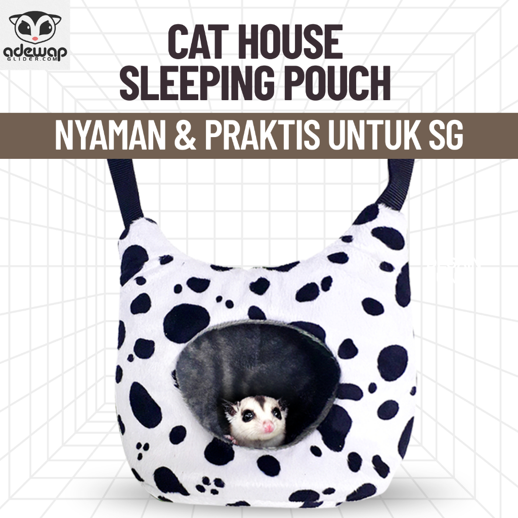 ADEWAP GLIDER Sleeping Pouch Cat Tempat Tidur Sugar Glider Bentuk Kucing - 7