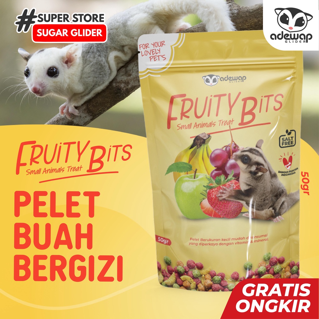 ADEWAP GLIDER Fruity Bits Pelet Buah Kering Makanan Sugar Glider
