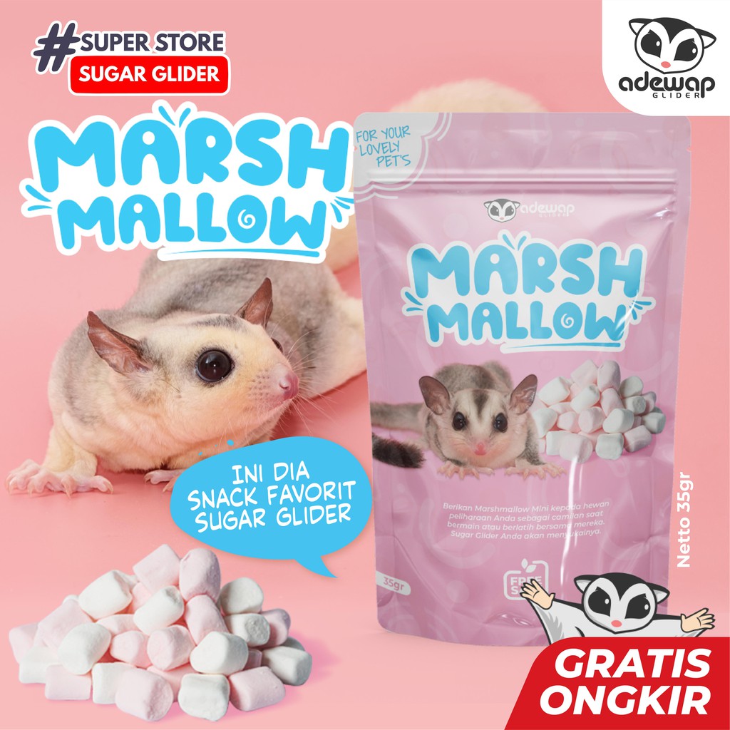 ADEWAP GLIDER Mini Marshmallow Snack Sugar Glider Snack Camilan Sugar Glider - 35gr - 7
