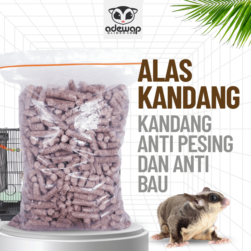 ADEWAP GLIDER Wood Pellet Alas Kandang Sugar Glider - 7
