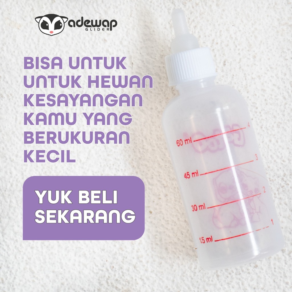 ADEWAP Botol Susu Mini SG Joey Hewan Kecil 60 Ml Feeder Drinker Hewan - 3