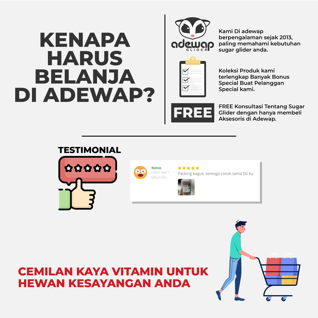 ADEWAP GLIDER Dried Coconut Flakes Camilan Buah Kelapa Sugar Glider Hamster Tupai - 3
