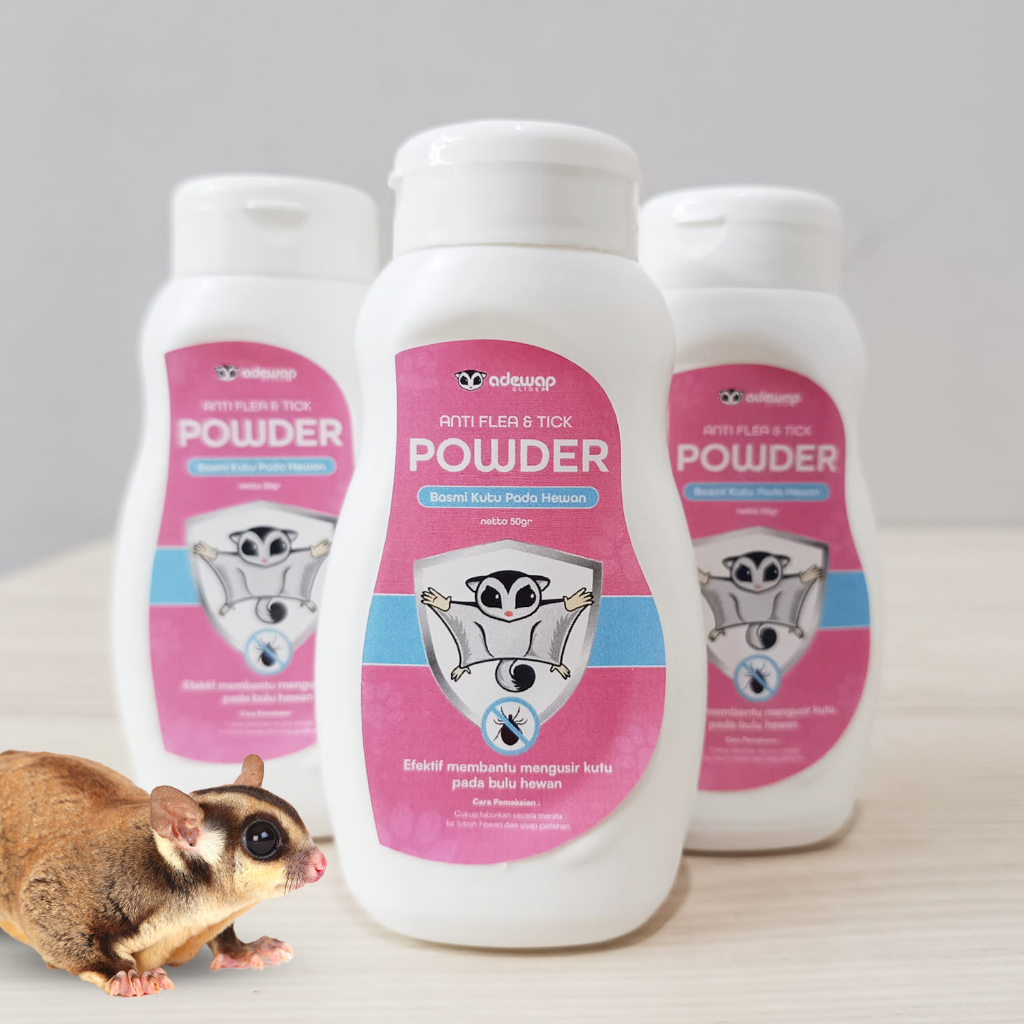 ADEWAP GLIDER Anti Flea & Tick Powder Bedak Anti Kutu Hewan Sugar Glider - 4