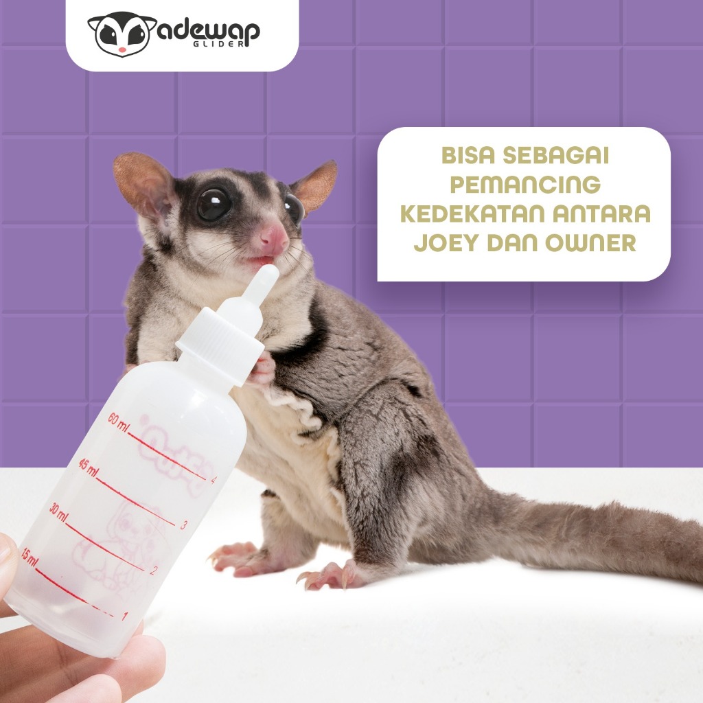 ADEWAP Botol Susu Mini SG Joey Hewan Kecil 60 Ml Feeder Drinker Hewan - 2