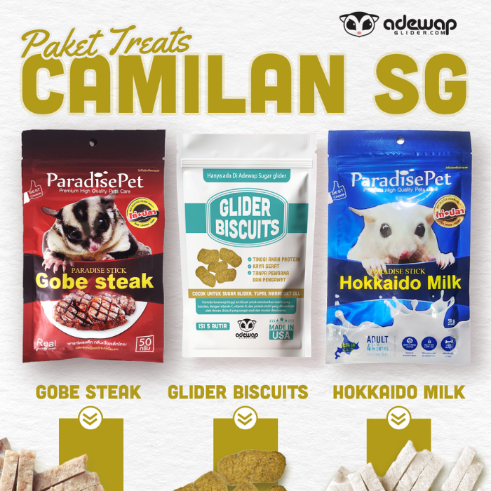 Paket Treats Cemilan Sugar Glider : Snack Tinggi Protein Kalsium dan Zat Besi