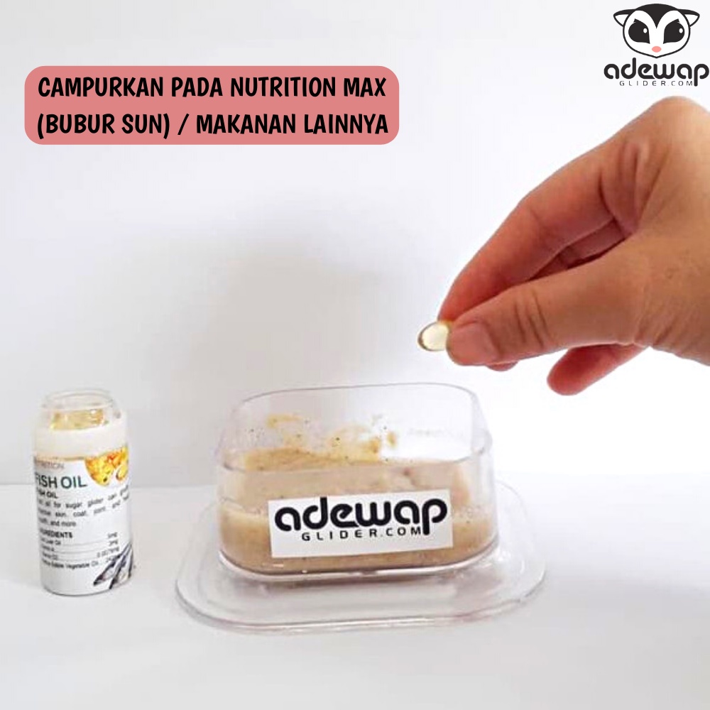 ADEWAP GLIDER Minyak Ikan Omega 3 Sugar Glider Fish Oil 40 Butir – Minyak Ikan  Suplemen Bulu & Kesehatan - 2