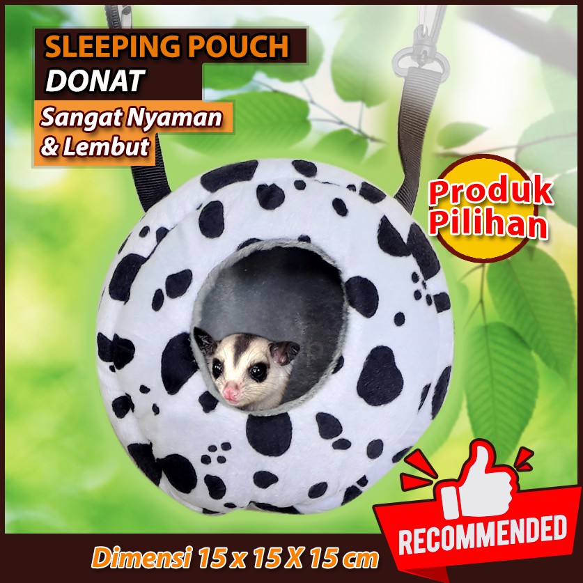 ADEWAP GLIDER Sleeping Pouch Donat Tempat Tidur Sugar Glider Berbulu Lembut - 3