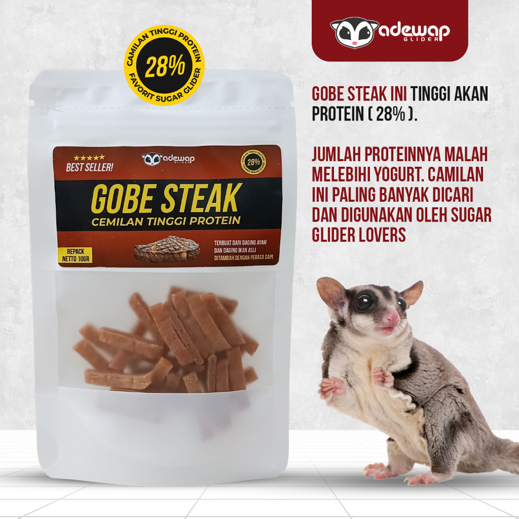 ADEWAP GLIDER Gobe Steak Semilan Daging Sugar Glider Repack 10GR - 3