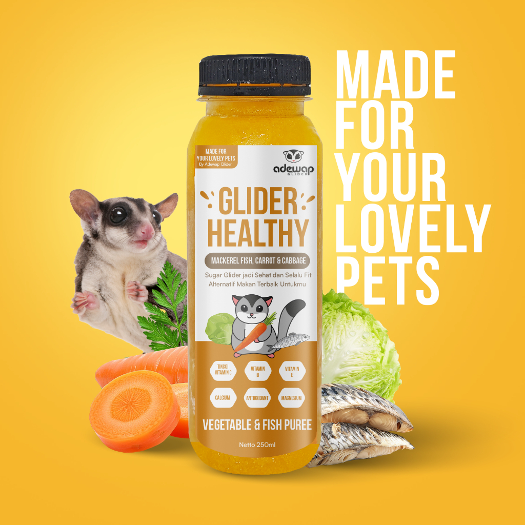 ADEWAP GLIDER Healthy Vegetable & Fish Puree : Mackerel Fish Carrot Cabbage - 250ml - 4