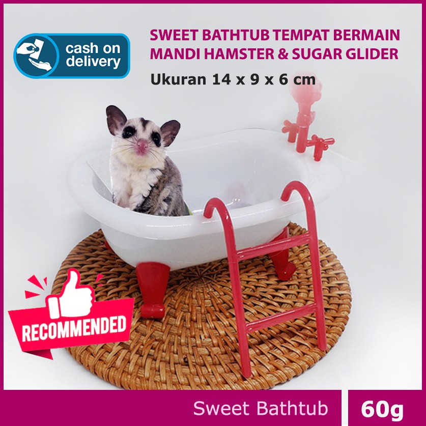ADEWAP GLIDER Sweet Bathtub Tempat Mandi Hamster Sugar Glider - 5