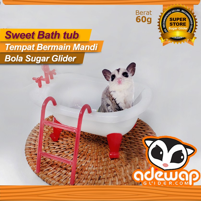 ADEWAP GLIDER Sweet Bathtub Tempat Mandi Hamster Sugar Glider - 4